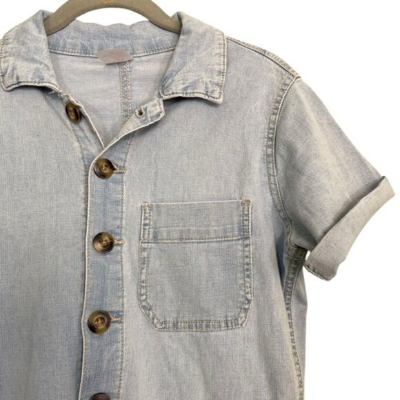 No Boundaries Jean Button Short Sleeve Jumpsuit XS - Picture 7 of 13